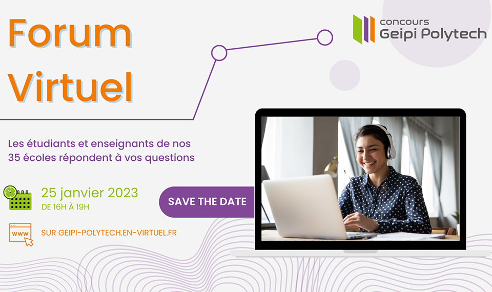 Le concours et les 35 écoles vous proposent un Forum virtuel le mercredi 25 janvier 2023